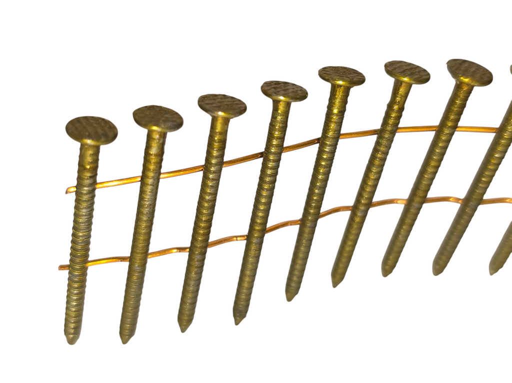 Wire Welded Coil Pallet Nails 15° 1-1/4"x.083" Bright Ring - 14,000 Count (40 Rolls)