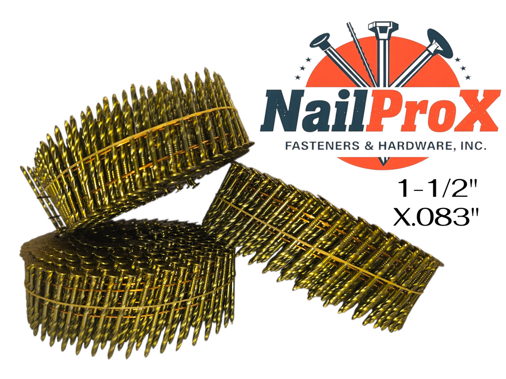 Wire Welded Coil 15 Degree 1-1/2"x.083" Bright Screw 14,000 (40 Rolls Per Box)