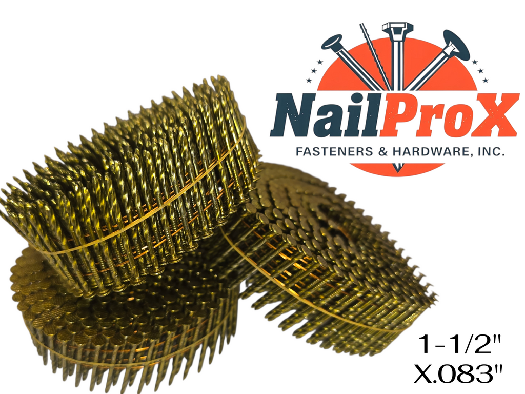 Wire Welded Coil 15 Degree 1-1/2"x.083" Bright Screw 14,000 (40 Rolls Per Box)