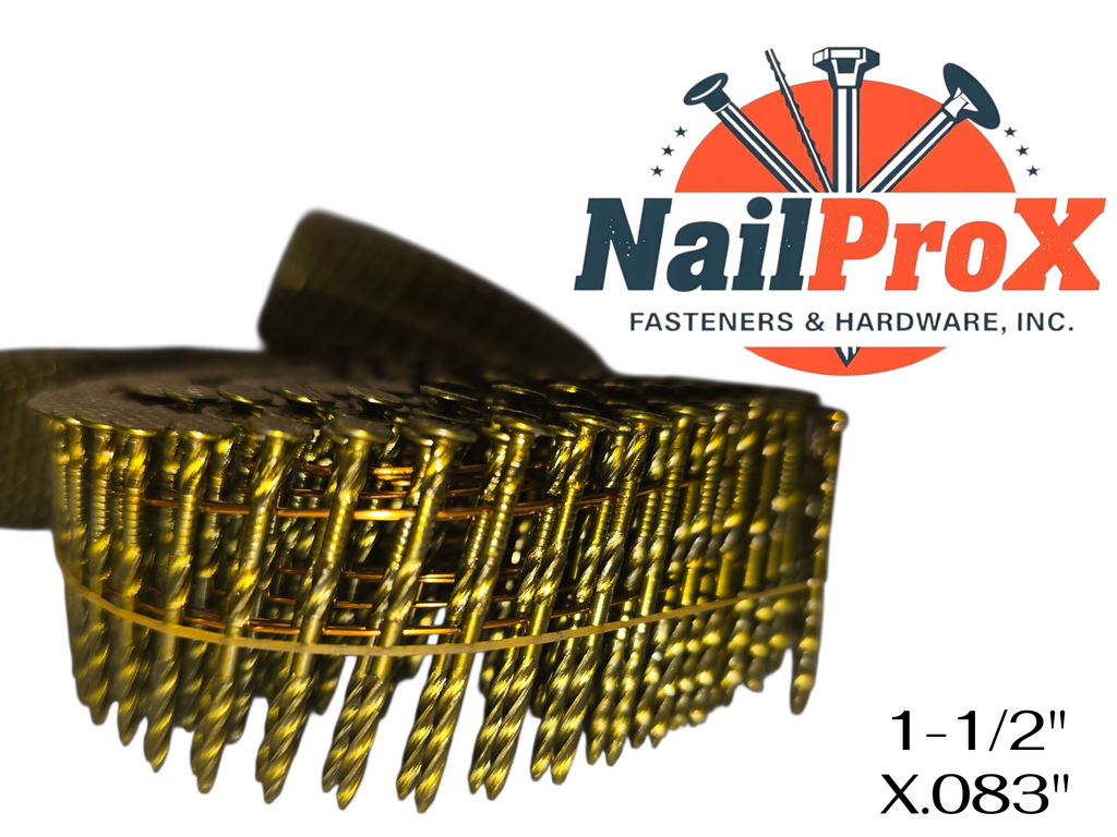 Wire Welded Coil 15 Degree 1-1/2"x.083" Bright Screw 14,000 (40 Rolls Per Box)