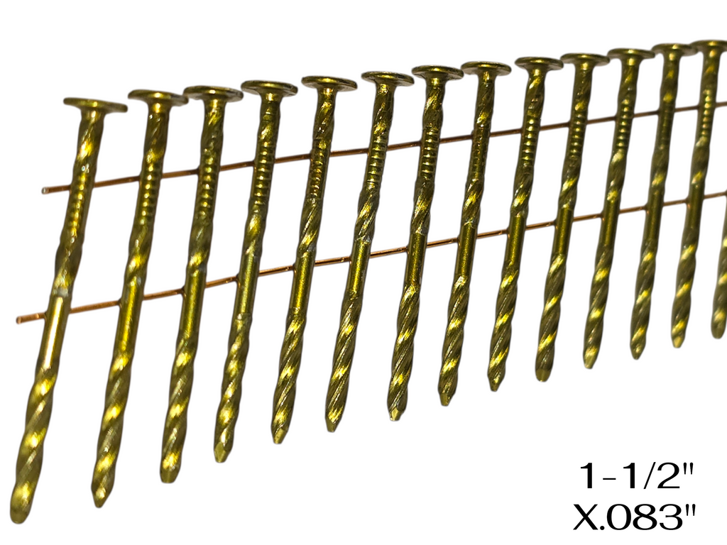 Wire Welded Coil 15 Degree 1-1/2"x.083" Bright Screw 14,000 (40 Rolls Per Box)