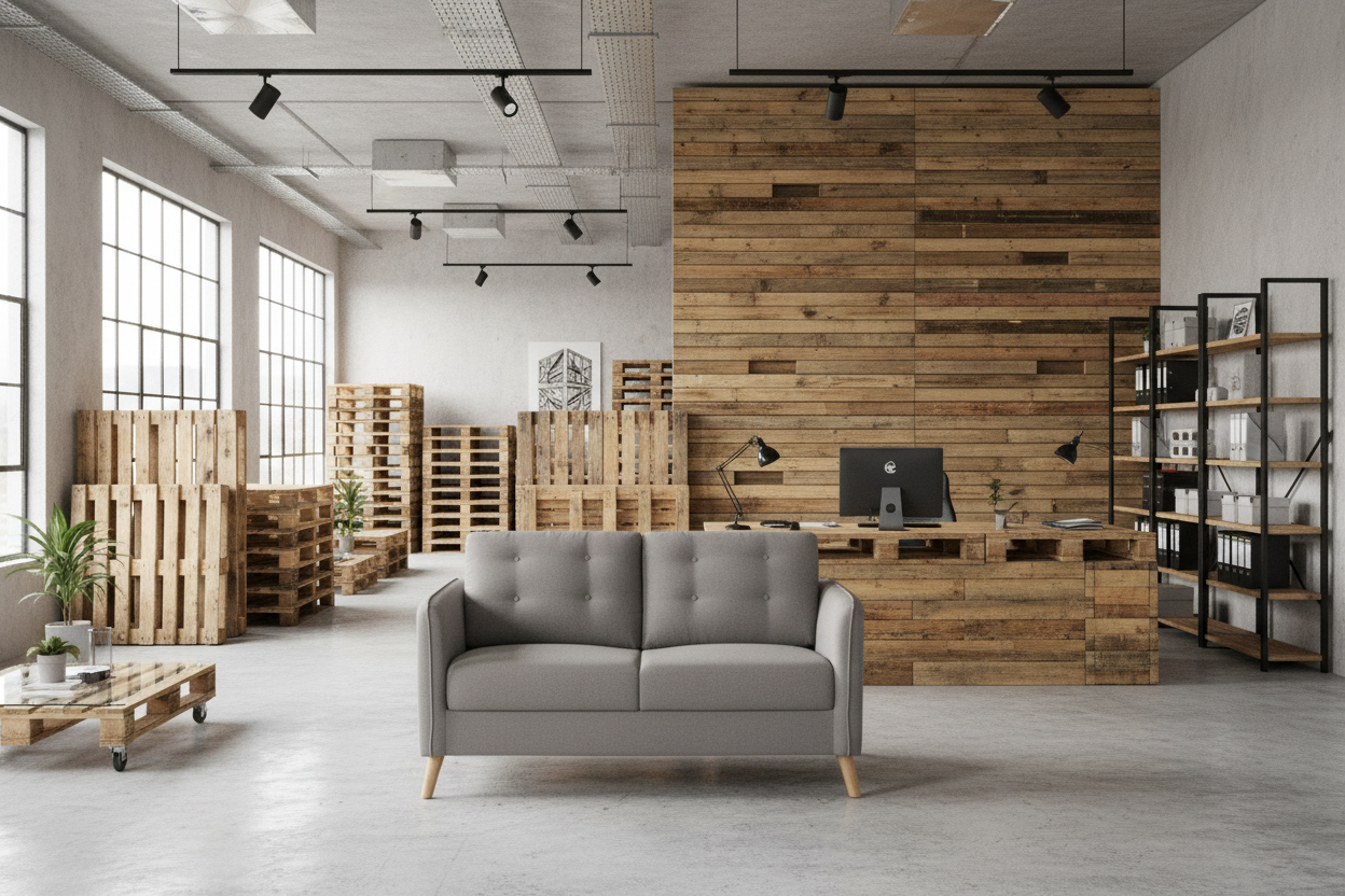 Love Sofa in Pallet Business Office with More Pallets