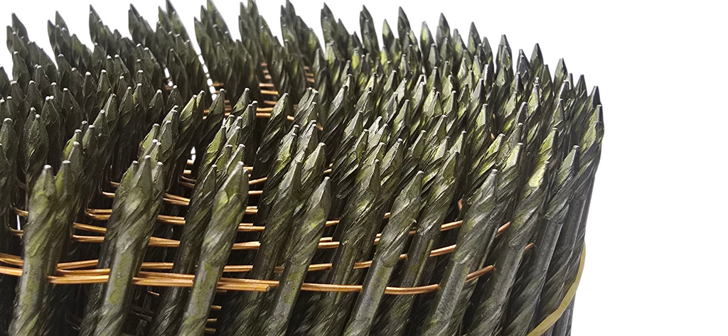 Wire Welded Coil Pallet Nails 2"x.099" Bright Screw 9,000 Nails 30 Coils Per Box Pallet Repair